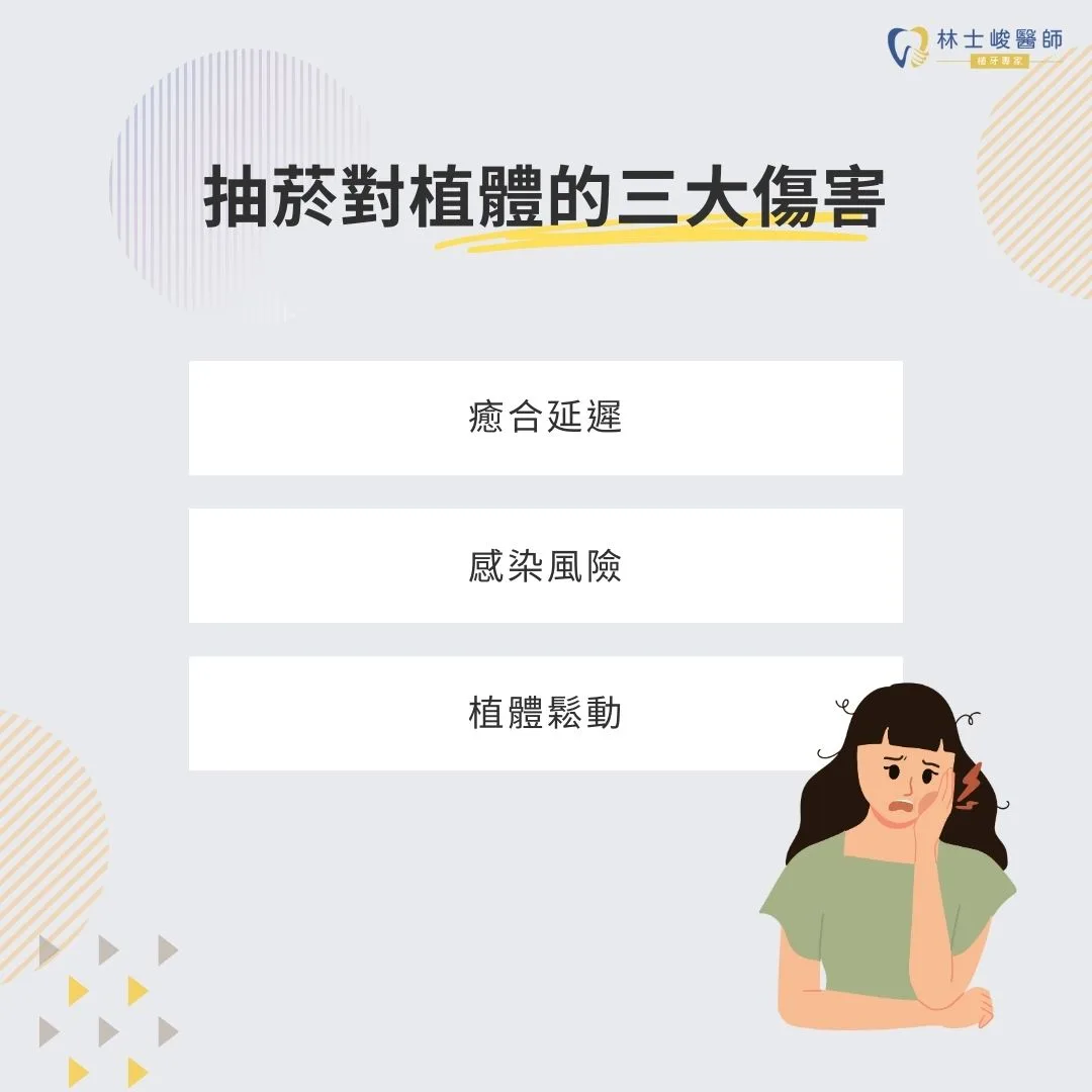 抽菸對植體的三大傷害